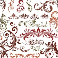 Floral Design Elements Vector Set