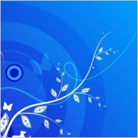 Floral with Blue Background Vector Graphic