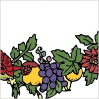 Flower And Fruit Festoon clip art