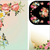 flower corners pattern vector