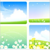 flower landscape set