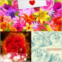 flowers card background vector