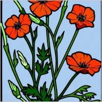Flowers Drawing On Glass clip art