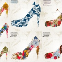 flowers vector composed of high heels