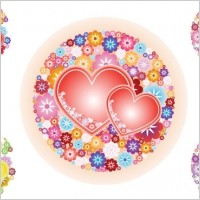Flowery Hearts Vector