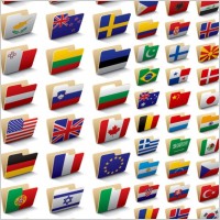 folder icon 60 national flag vector