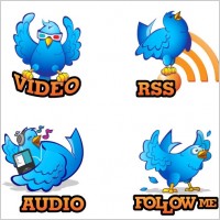 Four Hand Drawn Twitter Icons