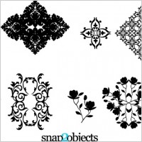 Four Vector Floral Ornaments