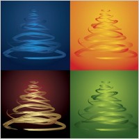 fourcolor christmas tree vector