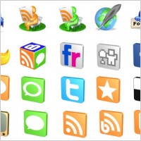 Free 3D Social Icons icons pack