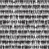 Free Big Collection of People Silhouettes Vector Graphic