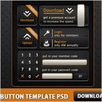 Free Button Template PSD