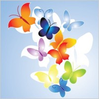 Free colorful Butterfly Vector Illustration