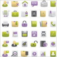 Free Gray Green and Purple Web Design Vector Icons
