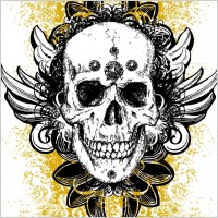Free grunge skull vector illustration