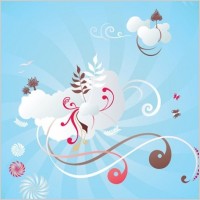 Free Scrolls and Clouds Vector Graphic