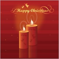 Free Shining Christmas Candles Vector Illustration