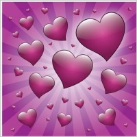 Free Valentine Heart with Rays Vector Graphic