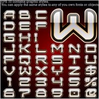Free vector alphabet with graphic styles