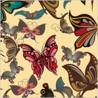 Free vector butterflies seamless pattern