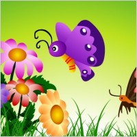 Free Vector Flowers on Vector Garden Flowers Butterfly Free Vector For Free Download  About