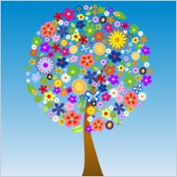 Free Vector Flower Tree