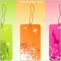 Free Vector Flowered Grunge Labels