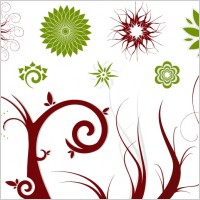Free Vector Flowers and Swirls