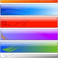 Free Vector Glass Header Designs - Fancy