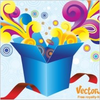 FREE VECTOR GROOVY GIFT BOX