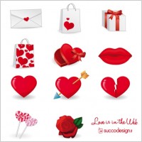 Free Vector Icon Set for Valentine’s Day