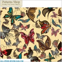 Free vector seamless butterflies repeat pattern