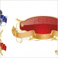 FREE VECTOR SHIELD AND RIBBONS