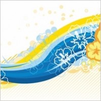 Free Wave Curve Floral Vector Graphic