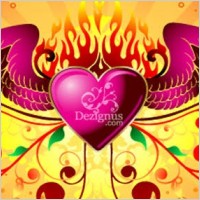 Free winged heart vector