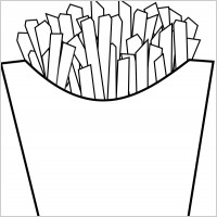 French fries Line Art