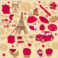 french red rose theme vector