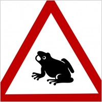 Frog Cautio Sign clip art