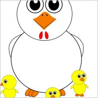 Funny Chicken and Chicks Cartoon