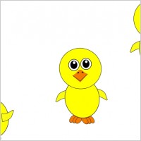 Funny Chicks Eating and in multiple positions Cartoon