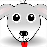Funny Dog Face Grey Cartoon