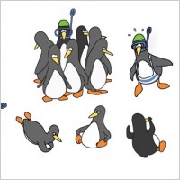  Funny Penguin Vector Set