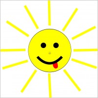 Funny Sun Face Cartoon