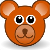 funny teddy bear face brown
