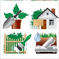 garden theme icon vector
