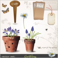 gardening theme 01 vector