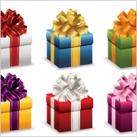 Gift Boxes with Ribbon Vector Illustration