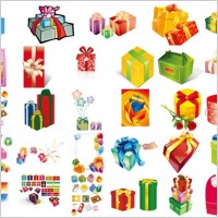 gifts gift box set of vector