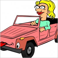 Girl Driving Car Cartoon clip art