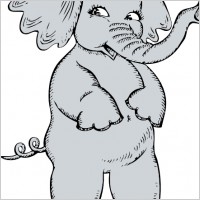 Girl Elephant clip art